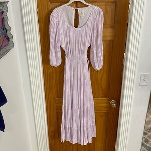 5a7 cinqasept Lyle cutout midi purple stripe dress
